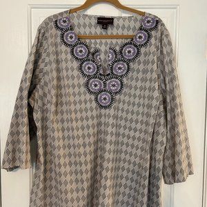Dana Buchman purple and black tunic (size 2X)